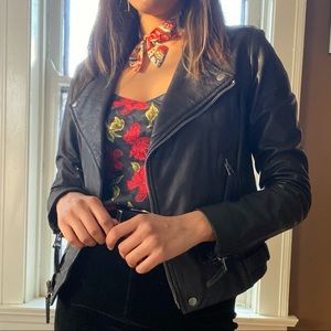 Rare 90s lucky brand authentic leather moto jacket